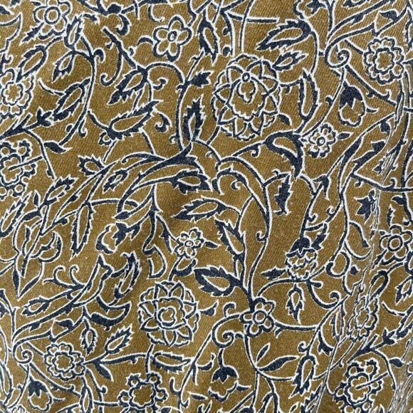 Vintage Olive Green Cropped Shirt Jacket M Floral Paisley Button Front Light - Picture 12 of 16